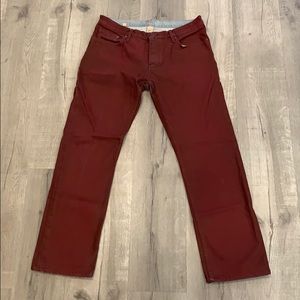 Burberry dark red jeans 32x30 NEVER WORN
